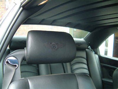 <span class="light">Bentley</span> Continental R Mulliner – Winged B embroidered to all headrests.