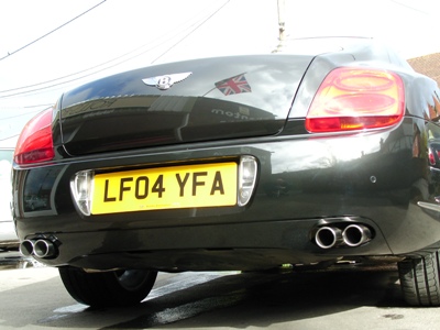 <span class="light">Bentley</span> Continental Flying Spur (4 door) Le Mans Quad Outlet exhaust system.